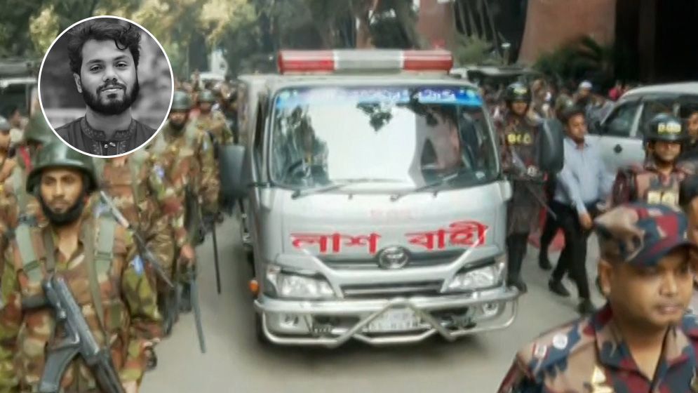 ওসমান হাদির মরদেহ ময়নাতদন্তের জন্য সোহরাওয়ার্দী হাসপাতালের মর্গে