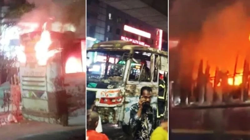 মিরপুর-বাড্ডায় ৩ বাসে আগুন, যাত্রাবাড়ীতে ককটেল বিস্ফোরণ