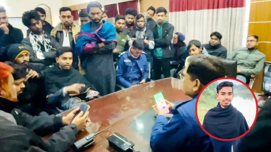 আমরা থানা পুড়িয়েছি,এসআই সন্তোষকে জ্বালিয়ে দিয়েছি বৈষম্যবিরোধী নেতা