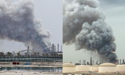 বাহরাইনের তেল স্থাপনায় ইরানের হামলায় ভয়াবহ আগুন